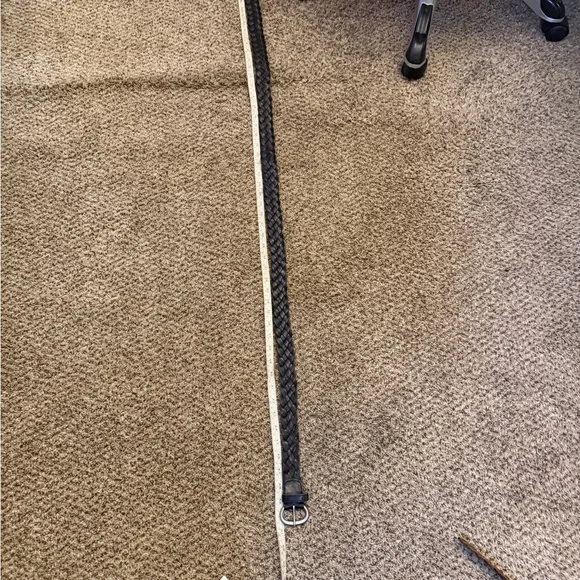 American Eagle Outfitters Dark Brown Braided Leather Belt - Picture 2 of 7